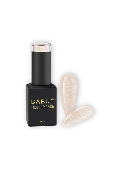 BABUF Bază Rubber Glitter BABUF, Șampanie Perlată RBG10, 15ml