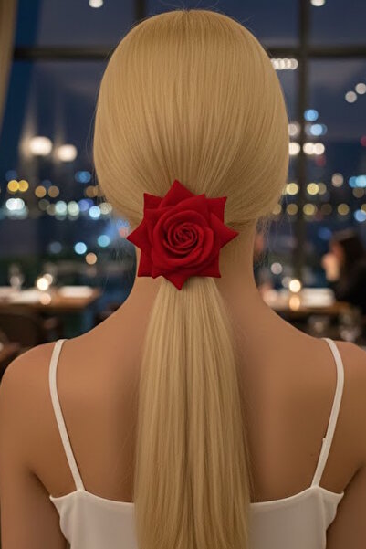 CAŞ DEKORASYON Red Color Rose Rubber Buckle