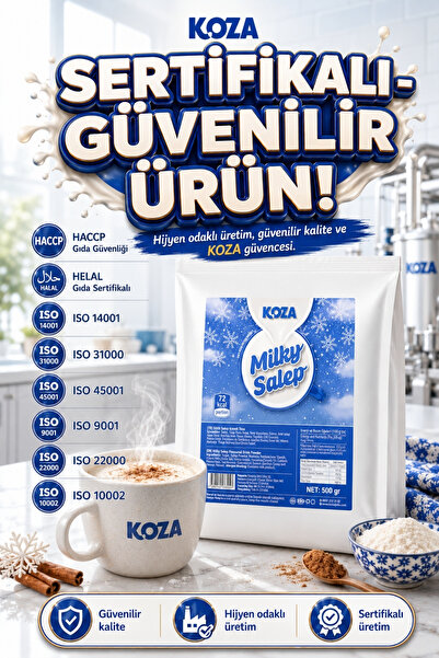 Koza Gurmelerin Seçimi Milky Salep Premium Toz Sütlü Sahlep 500 Gram | Pratik Hazırlanan Salep Aromalı İçecek | Sıcak Su veya Süt ile | Ev, Ofis, Kafe ve İşletmeler İçin Ekonomik Büyük Paket