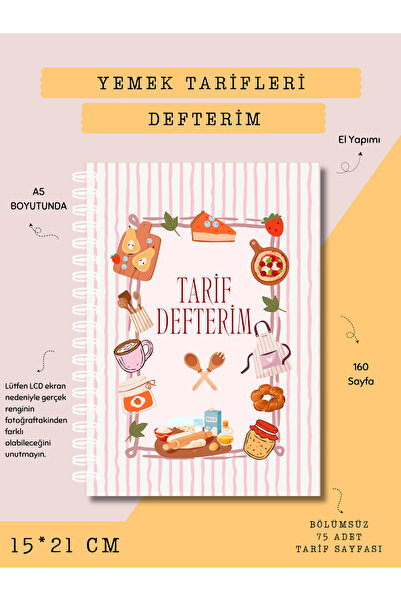Else Craft Yemek Tarifleri Defterim - BÖLÜMSÜZ - Pembe - No:5