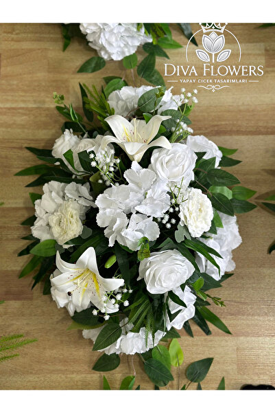 DİVA FLOWER EVENT Oval Masa Üstü Yapay Çiçek Aranjmanı – ÇAP 50 cm - MASA ÇİÇ...