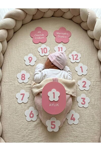 Genel Markalar Bebek Aylık Fotoğraf Çekim Kartları - Yenidoğan - 40 Günlük - ...