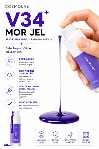 kozmolab V34 Diş Beyazlatıcı Mor Jel 30 ML