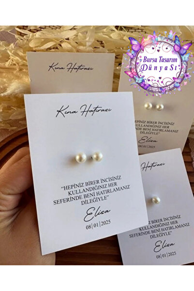 BursaTasarımDünyası Kına Gecesi Hediyelik Küpe, Söz, Nişan, Düğün, Bride To Be Hediyelik 10 Adet