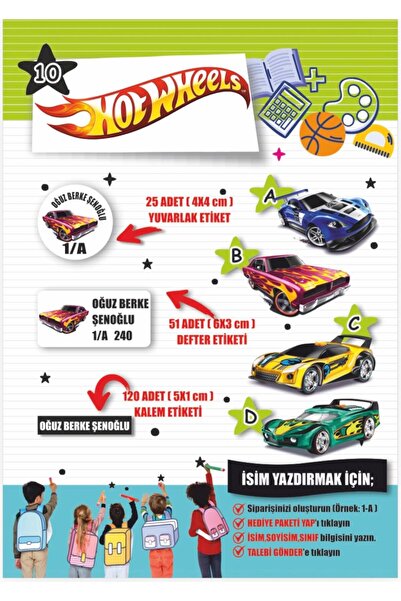 JokerAtölye Joker Atölye Kişiye İsme Özel Kız ve/veya Erkek Öğrenci için UV B...