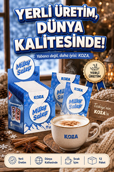 Koza Gurmelerin Seçimi Milky Salep Pratik Lezzet Tek İçimlik Premium Toz Sütlü Sahlep - 12 Paket