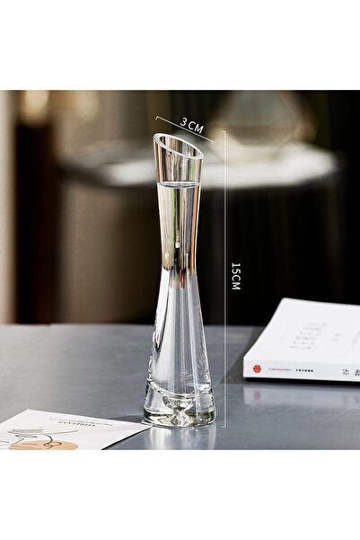 Choice Style B-S Creative European Style Transparent Glass Slanted Mouth Arti...