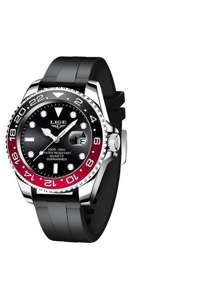 choice2 LIGE Black red LIGE 2025 Brand New Men's Watch Luminous Stainless Ste...