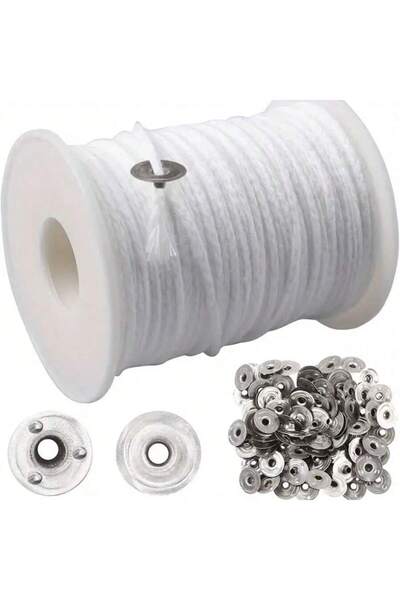 Choice White 200 Feet Candle Wicks Roll 24 PLY Braided Candle Wicks Candle Wi...