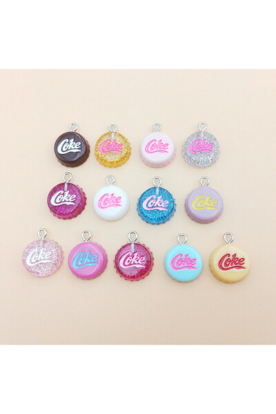 Choice Mixed packaging 10pcs/lot Glitter Caps Flat Back Resin Charms for Earr...