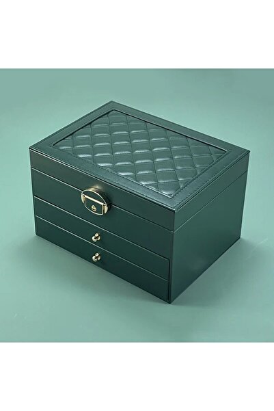 Choice L Green High-End Multi-Layer Drawer-Type Jewelry Box Household Large C...