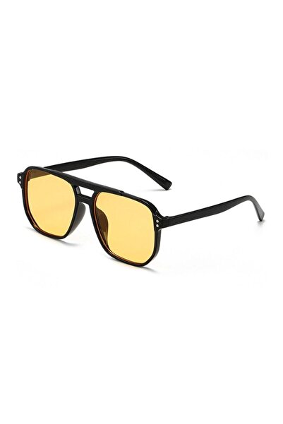choice2 Yellow Punk Square Frame Sunglasses Anti-UV Beach Eye Protection Blac...