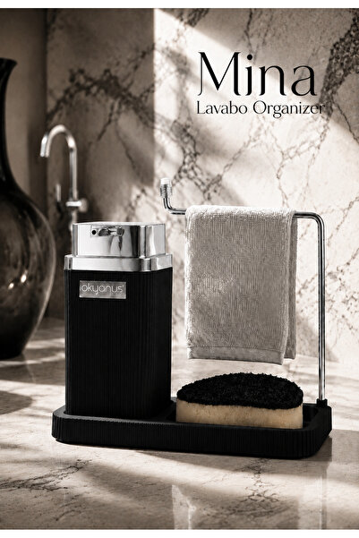 Okyanus Home Kare Mina Lavabo Düzenleyici Siyah