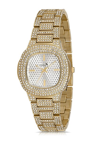 Poloair Tek Sıra Lüx Taşlı Kadın Kol Saati Gold Renk PL-1329B1x