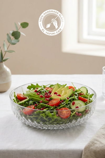 Glamis Selen Concept Mira Model Handmade Glass Salad and Fruit Bowl Single
