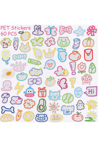 Choice 60pcs 60pcs Cartoon Graffiti Small Elements PET Stickers Decals For Ph...