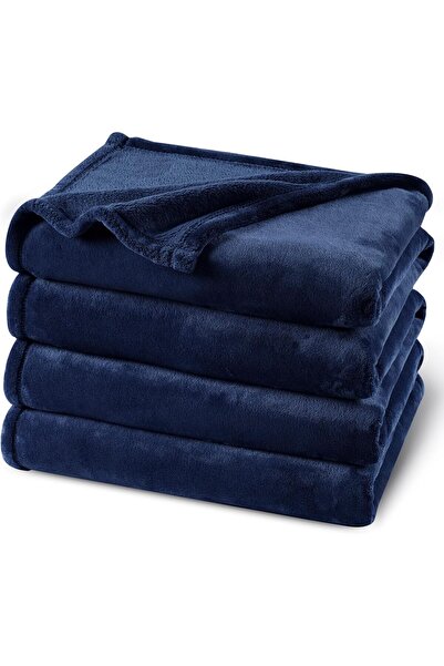 Choice 150x200cm Blue Fleece Blanket Grey Lightweight Blanket for Bed, Sofa, ...