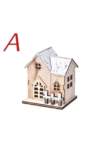 Choice A 2026 Light Wooden House Luminous Cabin Merry Christmas Decorations f...
