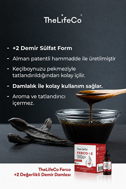 TheLifeCo Ferco 2 Değerlikli Demir Damlası 30 ml (Keçiboynuzu Özlü)
