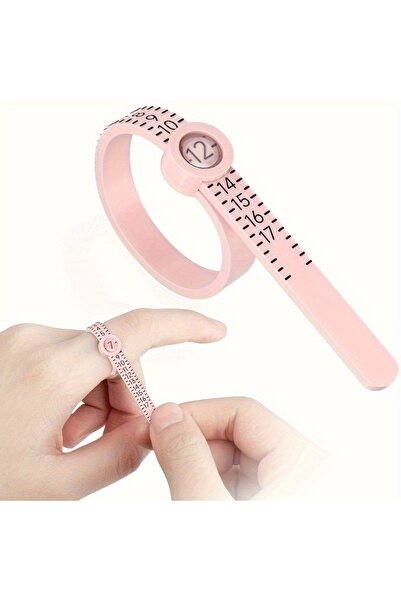 Choice US 1-17 Pink 1pc Adjustable Ring Sizer Measuring Tool - Reusable Finge...