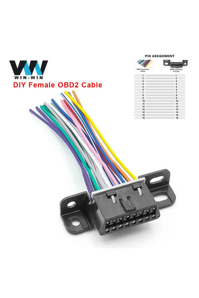 Choice 10cm DIY 16pin J1962 OBD2 Extension Cable for VW/Toyota/honda Female A...