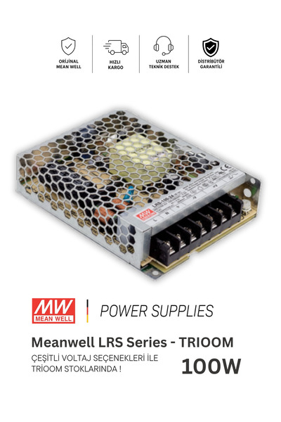 Meanwell LRS-100-24 (100W 24Vdc 4.5Amper) SMPS Güç Kaynağı