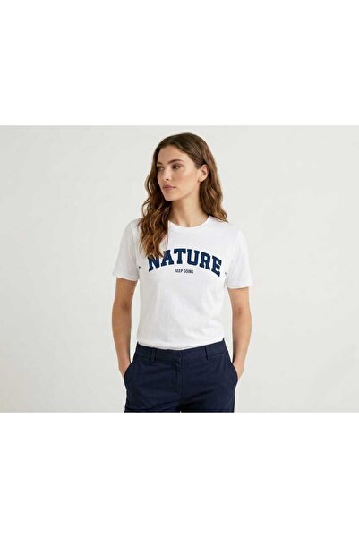 Nature Baskılı Penye Kadın T-Shirt