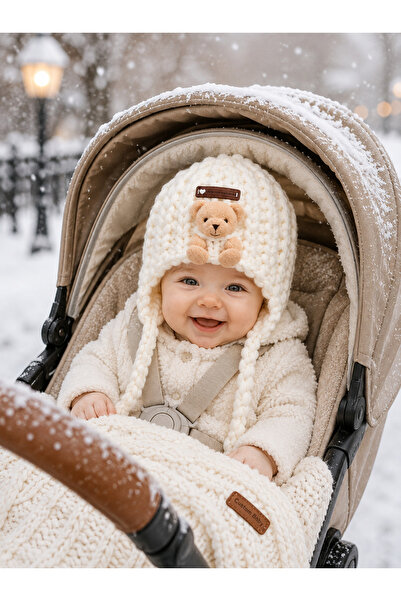 Custom Baby çocuk bere unisex kulaklı bebek bere şapka kışlık bebek şapkası 0...