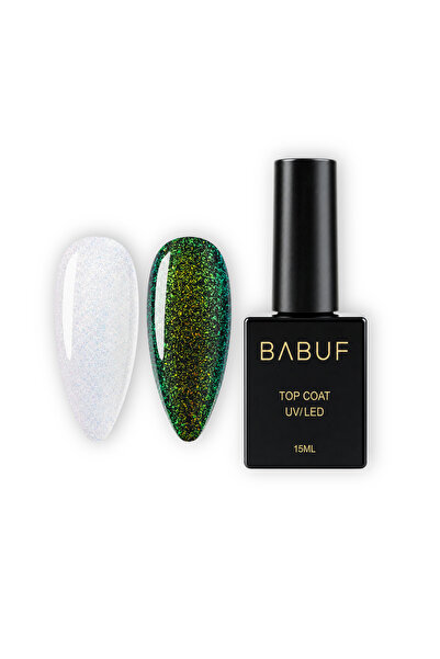 BABUF Top Coat paietat Emerald Flake Top, fără degresare, 15 ml
