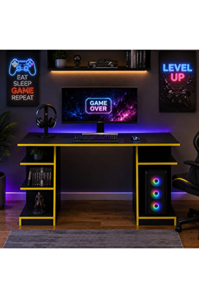Alfimo Mobilya KRONOS OYUNCU MASASI - BİLGİSAYAR MASASI - GAMER MASASI - 59x1...