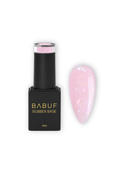 BABUF Bază rubber paietată Blush Elixir RBPA8, 15 ml