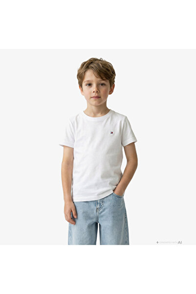 Tommy Hilfiger Signature Ess Çocuk Beyaz T-Shirt