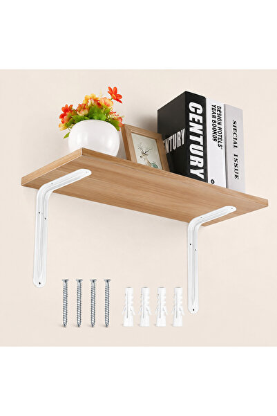 NEXTRA Raf Altı Ayak Raf Tutucu L Demir 11 X 14 Cm Beyaz Montaj Aparatı (2 Adet)