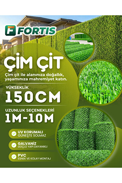 Fortis Peyzaj Bağlama Teli Hediyeli Çim Çit Örgü Telli Bahçe Çiti 150 Cm X 10...