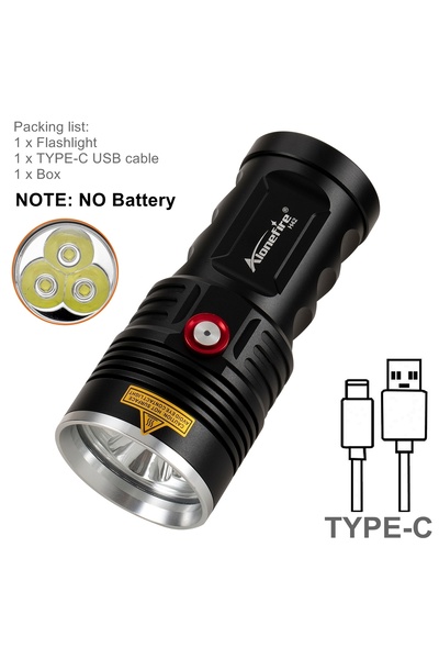 Choice black H42-White-NO Battery 6500k 3x XHP50 LED 60W Super Bright USB Rec...