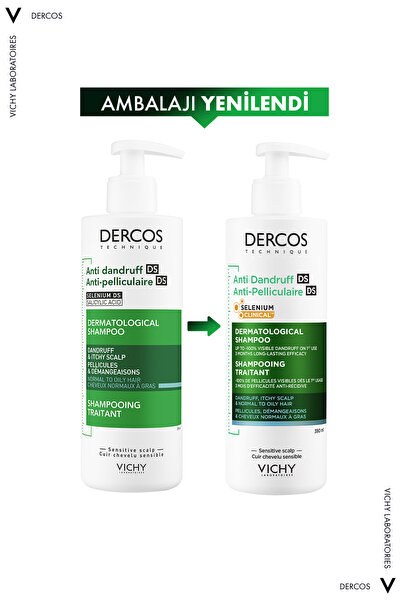 Vichy Dercos Normal ve Yağlı Saçlar için Salisilik Asit İçeren Kepek Karşıtı Şampuan 390 ml X 2 Adet