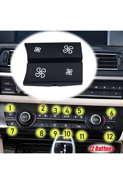 Choice black Control Switch Fan Button Cap for BMW F10 F11 F01 F02 F06 F07 F1...