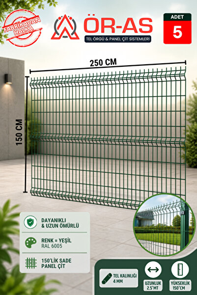 ÖR-AS TEL ÖRGÜ & PANEL ÇİT SİSTEMLERİ Ör-As Tel Bahçe Teli Panel Çit 150 cm x...