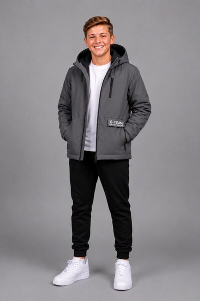 ASYAKİDS CLUB Boy's Hooded Pocket Lined Seasonal Raincoat