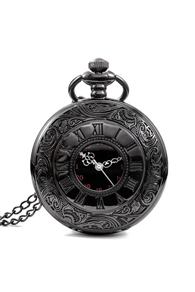 Choice black 1 pcs Steampunk pocket watch, men's chain, necklace, antique cha...