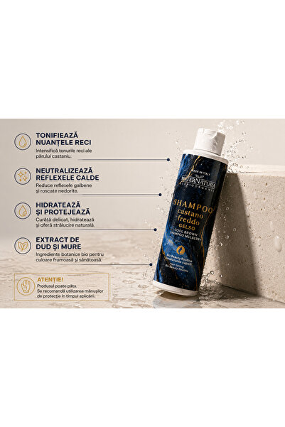 MaterNatura Sampon tonifiant Cool Brown 250ml - intensifica tonurile reci ale...