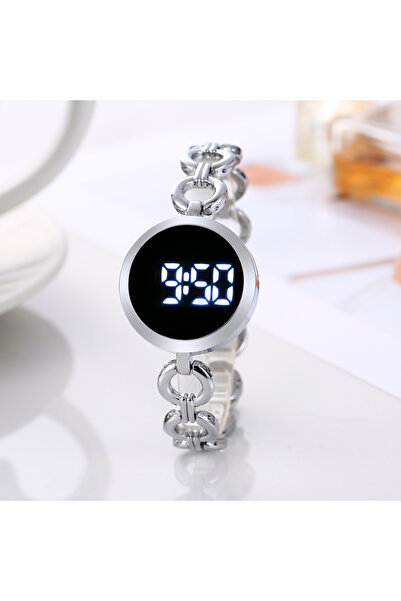 Choice3 Silver Fashion Chain Watch Women's Steel Belt Student Bracelet LED El...