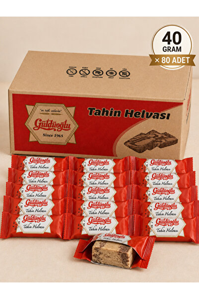 Güldüoğlu Şekerleme Mini Paket Tahin Helvası 80 Adet x 40 gr Kahvaltılık İkra...