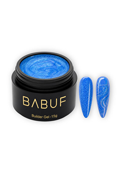 BABUF Gel de construcție autonivelant BABUF, Mermaid Electric Blue Shimmer MB...