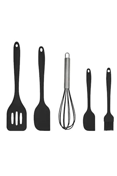 LILY Set 5 ustensile de gatit din silicon negre