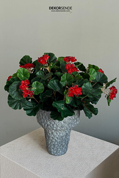 Dekorsende Artificial Geranium Bunch 7 Heads Red 40 cm