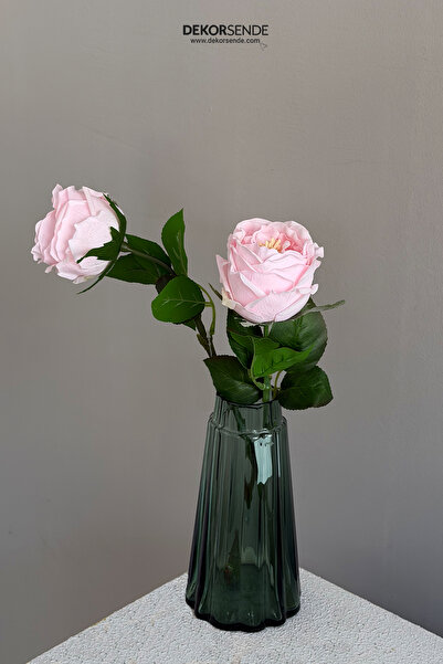 Dekorsende Artificial Rose Single Branch Powder Pink 40 cm
