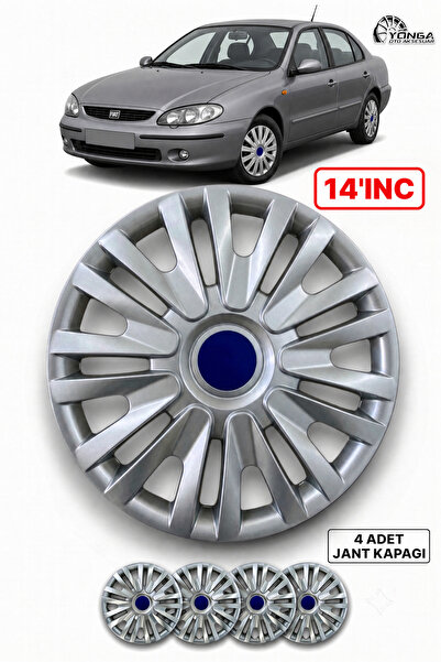 YONGA OTO AKSESUAR FİAT MAREA 14 İnç Jant Kapağı 4'lü Set Gümüş + 4 Amblem + ...
