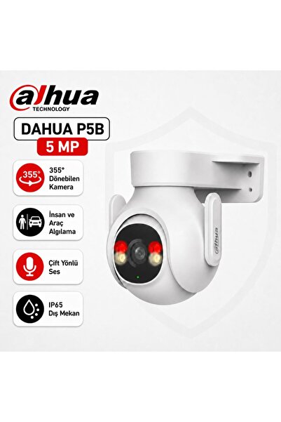 DAHUA P5B-PV 5MP Dış Mekan Sabit Odaklı Wi-Fi Pan & Tilt Ağ Kamerası