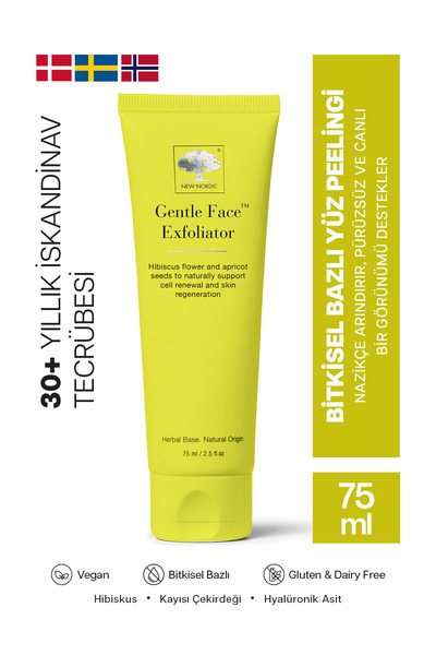 New Nordic Gentle Face Exfoliator Hibiskus ve Kayısı Çekirdeği İçeren Bitkise...